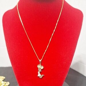 18k Gold Vermeil Over 925 Sterling Silver With Moissanite Cheerleader Pendant